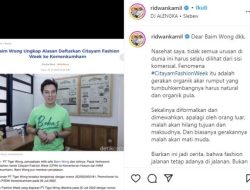 Ridwan Kamil Minta Baim Wong Cabut Pendaftaran Brand Citayam Fashion Week